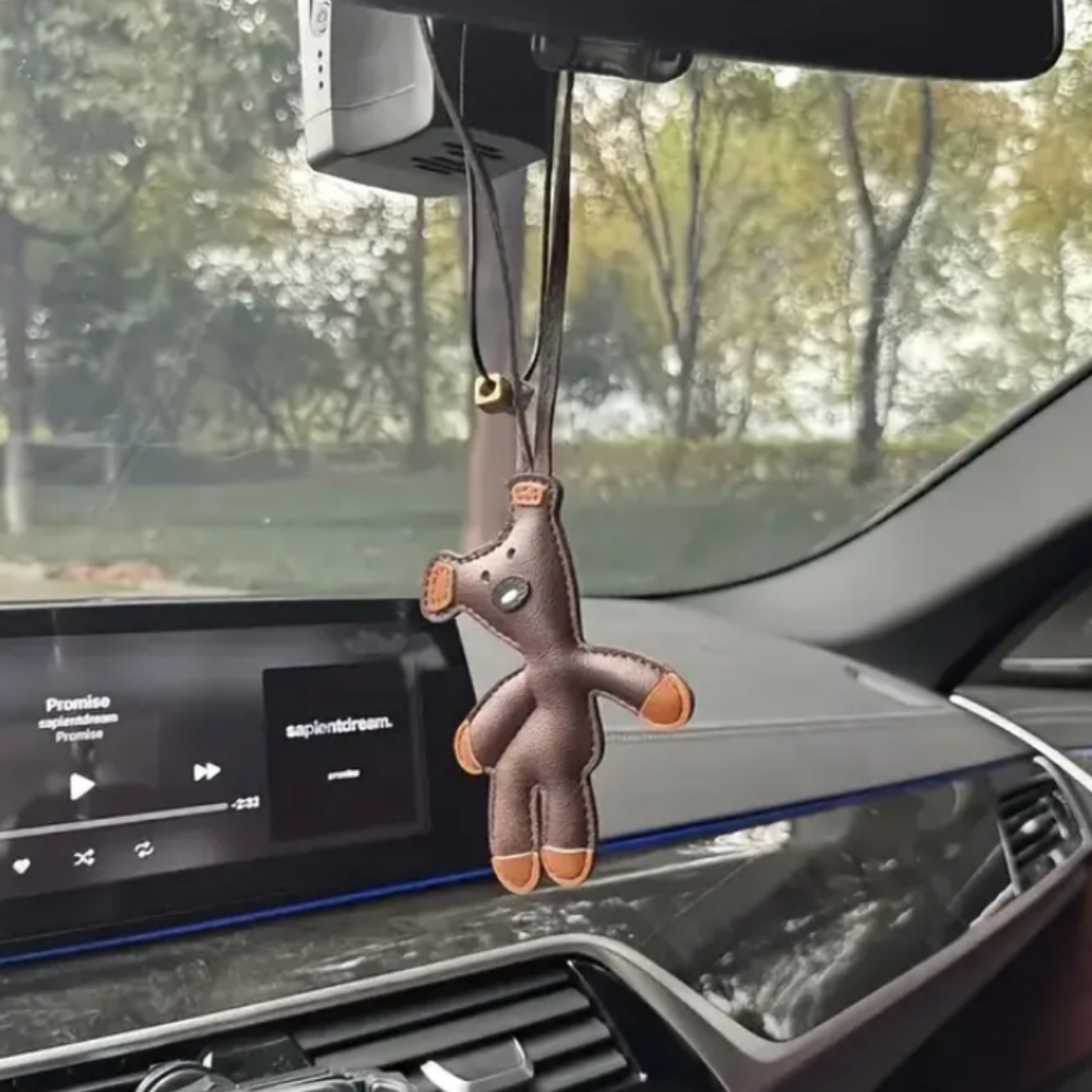 Teddy Bear Shaped Faux Leather Keychain Bag Charm 🧸 - Picture 4 of 10